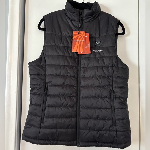 VENUSTAS Women’s Heated Quilted Vest Black Medium NWT NO BATTERY PACK - Picture 1 of 8